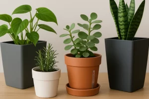 A collection of the best self-watering pots for indoor plants