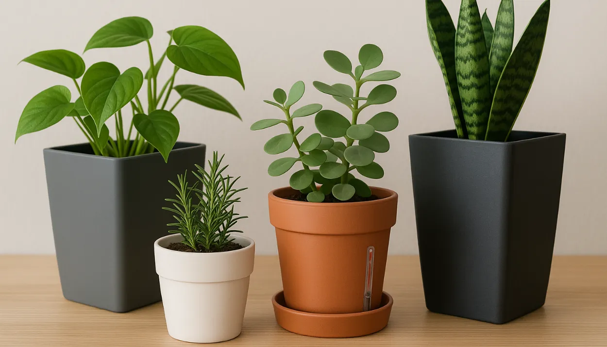A collection of the best self-watering pots for indoor plants